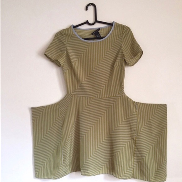 BCBGMaxAzria Asymmetrical Striped Box Skirt Dress - Picture 3 of 6